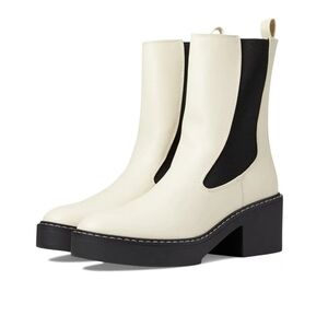 Nine West Blk/White Boots Sz 8M